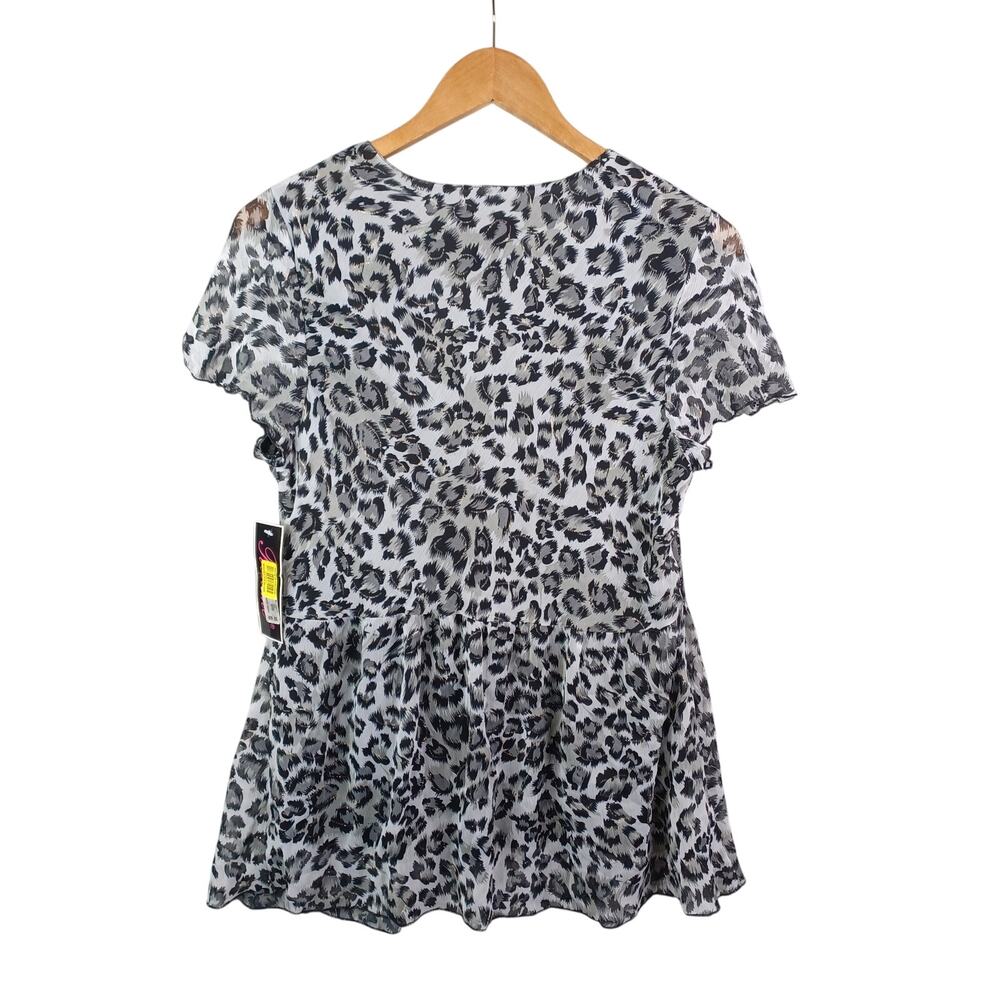 Vintage Resume Y2K Babydoll Top Size L Whimsigoth Animal Print Dark Fairy Indie - Picture 5 of 12